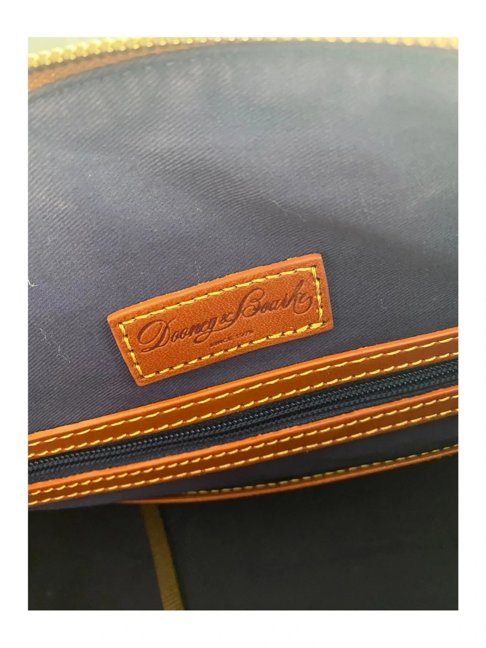 Dooney & Bourke MLB SF Giants Logo Monogram Satchel with Brown Trim
